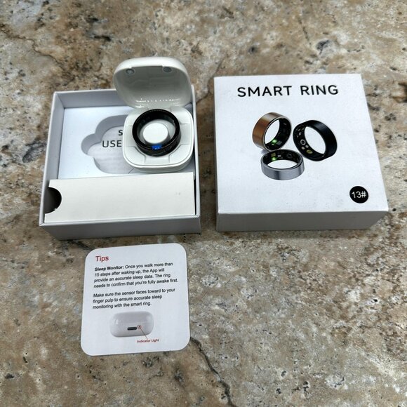 Smart Ring Fitness Tracker Heart Rate Sleep Monitor Waterproof Bluetooth Size 13 - Picture 2 of 9
